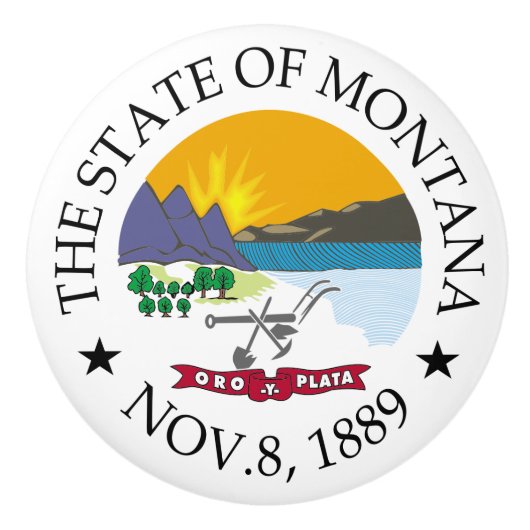 Montana-teken Keramische Knop (Voorkant)