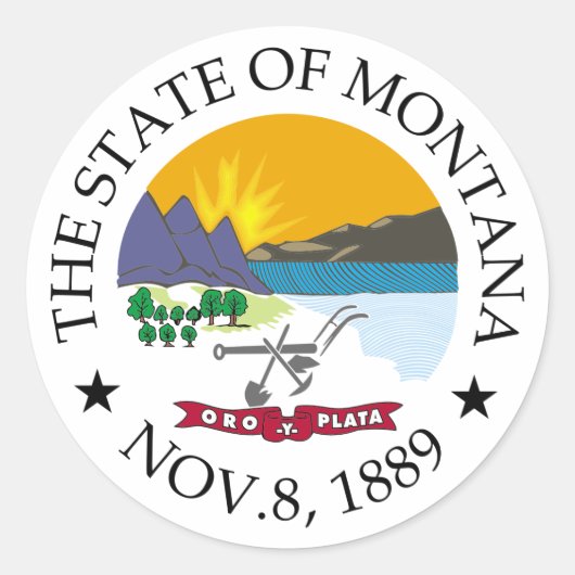 Montana-teken Ronde Sticker (Voorkant)