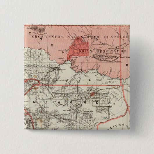 Montana Territory Vierkante Button 5,1 Cm (Voorkant)