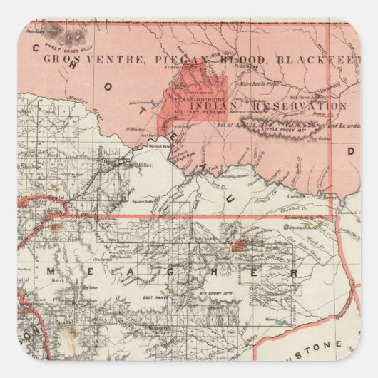 Montana Territory Vierkante Sticker (Voorkant)