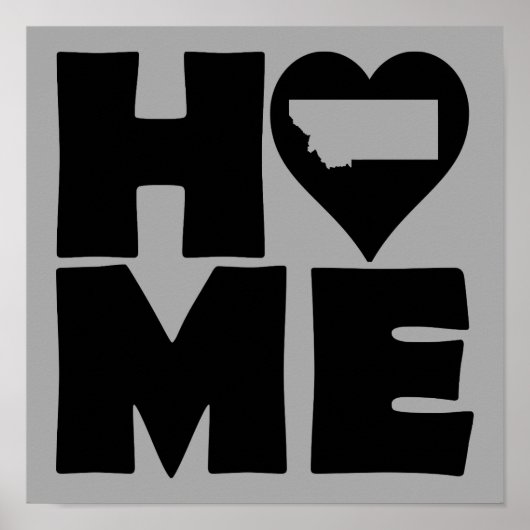 Montana Thuis Hart Staat Poster Bord (Voorkant)