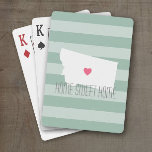 Montana Thuis Staat Liefde met Aangepast Hart Pokerkaarten