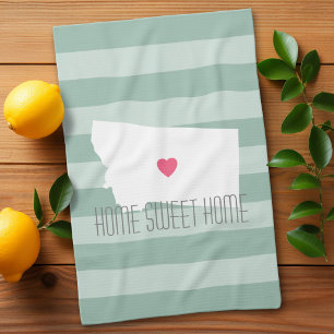 Montana Thuis Staat Liefde met Aangepast Hart Theedoek