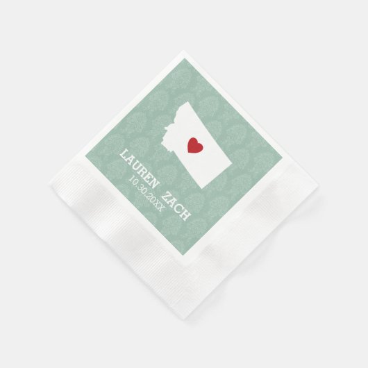 Montana Thuis Staat Stad Kaart - Aangepaste Trouw Servetten (Hoek)