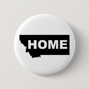 Montana Thuis Weg Van Staat Knop Speld Ronde Button 5,7 Cm