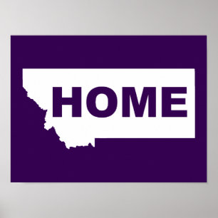 Montana Thuis Weg Van Staat Poster Bord
