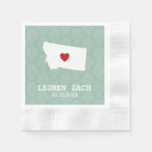 Montana Thuisstaat Stad Kaart - Aangepaste Trouw Servetten (Voorkant)