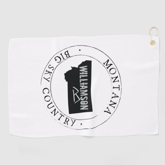 Montana Towel State Personalized Golfhanddoek (Horizontaal)