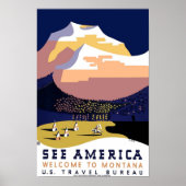Montana Travel Vintage Poster (Voorkant)