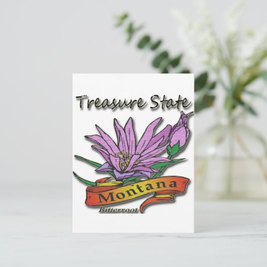 Montana Treasure State Bitterroot Briefkaart (Staand voorkant)