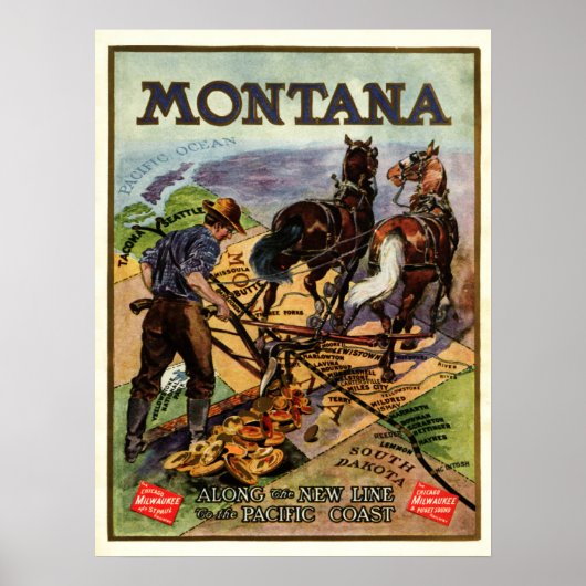 Montana-treinstation Poster (Voorkant)