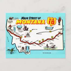 Montana US 10 Kaart Ansichtkaart