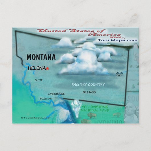 Montana USA Kaart (Voorkant)