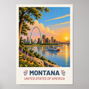 Montana USA – Oude Reisposter Poster