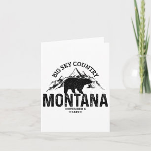 Montana Usa Vintage Grizzly Beer Amerika Souvenir Kaart