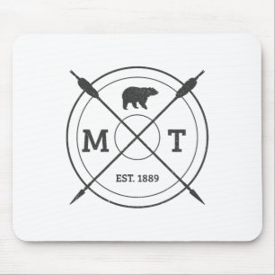 Montana Usa Vintage Grizzlybeer Amerika Souvenir  Muismat