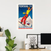 Montana Valais Switzerland Vintage Ski Poster (Thuiskantoor)