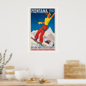 Montana Valais Switzerland Vintage Ski Poster (Keuken)