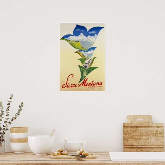 Montana,Valais,Zwitserland,Ski Poster (Keuken)