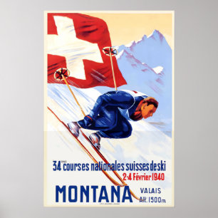 Montana Valais Zwitserse Suisee Zwitserland Bergen Poster
