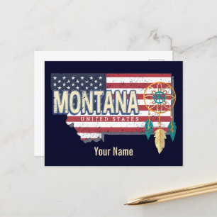 Montana Verenigde Staten Retro State Kaart  Vereni