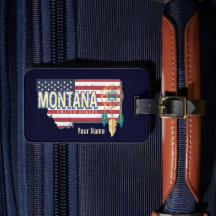 Montana Verenigde Staten Retro State Kaart  Vereni