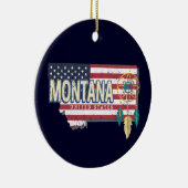 Montana Verenigde Staten Retro State Kaart Vereni Keramisch Ornament (Rechts)