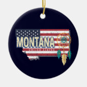 Montana Verenigde Staten Retro State Kaart Vereni Keramisch Ornament (Voorkant)