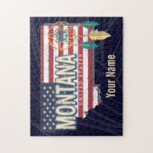Montana Verenigde Staten Retro State Kaart  Vereni Legpuzzel (Verticaal)