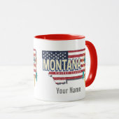 Montana Verenigde Staten Retro State Kaart  Vereni Mok (Voorkant rechts)