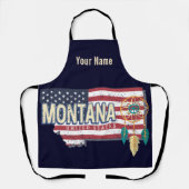 Montana Verenigde Staten Retro State Kaart  Vereni Schort (Voorkant)