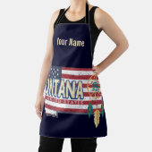 Montana Verenigde Staten Retro State Kaart  Vereni Schort (Insitu)