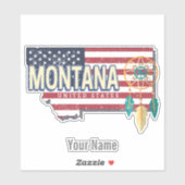 Montana Verenigde Staten Retro State Kaart Vereni Sticker (Vel)