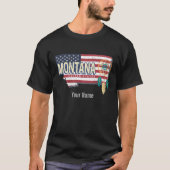 Montana Verenigde Staten Retro State Kaart Vereni T-shirt (Voorkant)