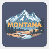 Montana Verenigde Staten Vierkante Sticker (Voorkant)