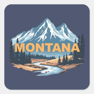 Montana Verenigde Staten Vierkante Sticker