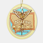 Montana Verpleegster Caduceus Keramisch Ornament (Links)
