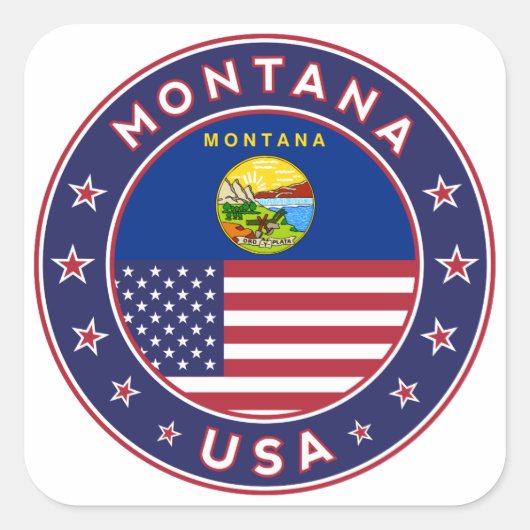 Montana Vierkante Sticker (Voorkant)