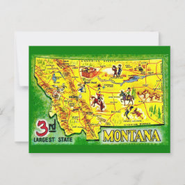 Montana Vintage Geïllustreerde Kaart Ansichtkaart