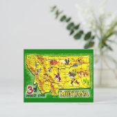 Montana Vintage Geïllustreerde Kaart Briefkaart (Staand voorkant)