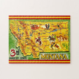 Montana vintage kaart 11x14 legpuzzel