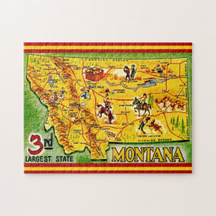 Montana vintage kaart 11x14 legpuzzel