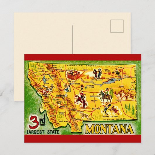 Montana Vintage Kaart Ansichtkaart (Voorkant / Achterkant)