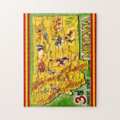 Montana Vintage Map 11x14 Legpuzzel (Verticaal)