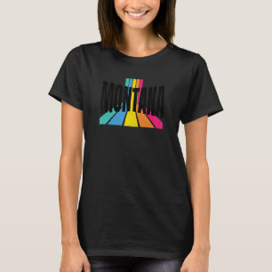 Montana Vintage Moderne Retro Strepen Cool Montana T-shirt