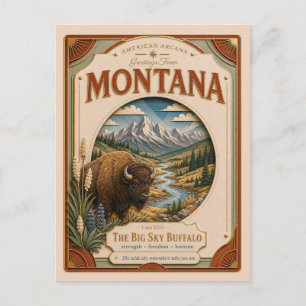 Montana Vintage Paper Cut American Arcana Briefkaart