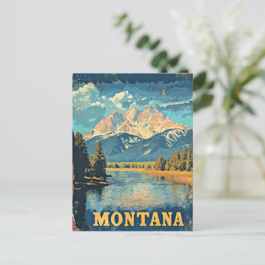 Montana Vintage Reisposter Briefkaart (Staand voorkant)