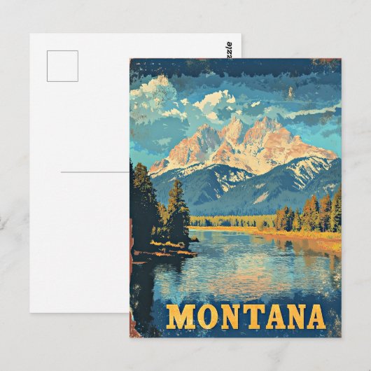 Montana Vintage Reisposter Briefkaart (Voorkant / Achterkant)