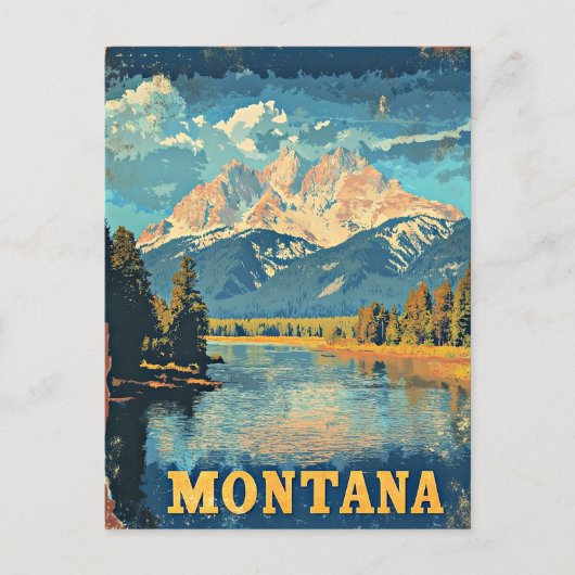 Montana Vintage Reisposter Briefkaart (Voorkant)