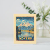 Montana Vintage Reisposter Briefkaart (Staand voorkant)